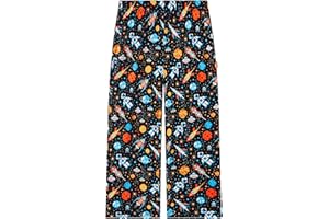EASWEET Bamboo Viscose Toddler Boys Wide Leg Pajama Pants Elastic Waist Pajama Bottom with Pockets