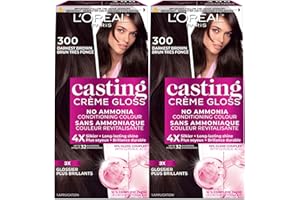 L'Oréal Paris Casting Crème Gloss Hair Dye, 300 Darkest Brown, Semi permanent Hair Color with Hair Gloss, 1 Kit (Pack of 2)