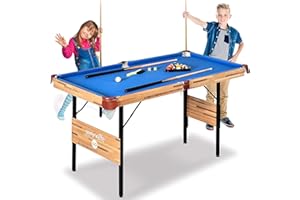 SereneLife Pool Table- Foldable & Portable Billiard Table- Very Sturdy, Includes Full Accessories- Pool Balls, Cue Sticks, Tr