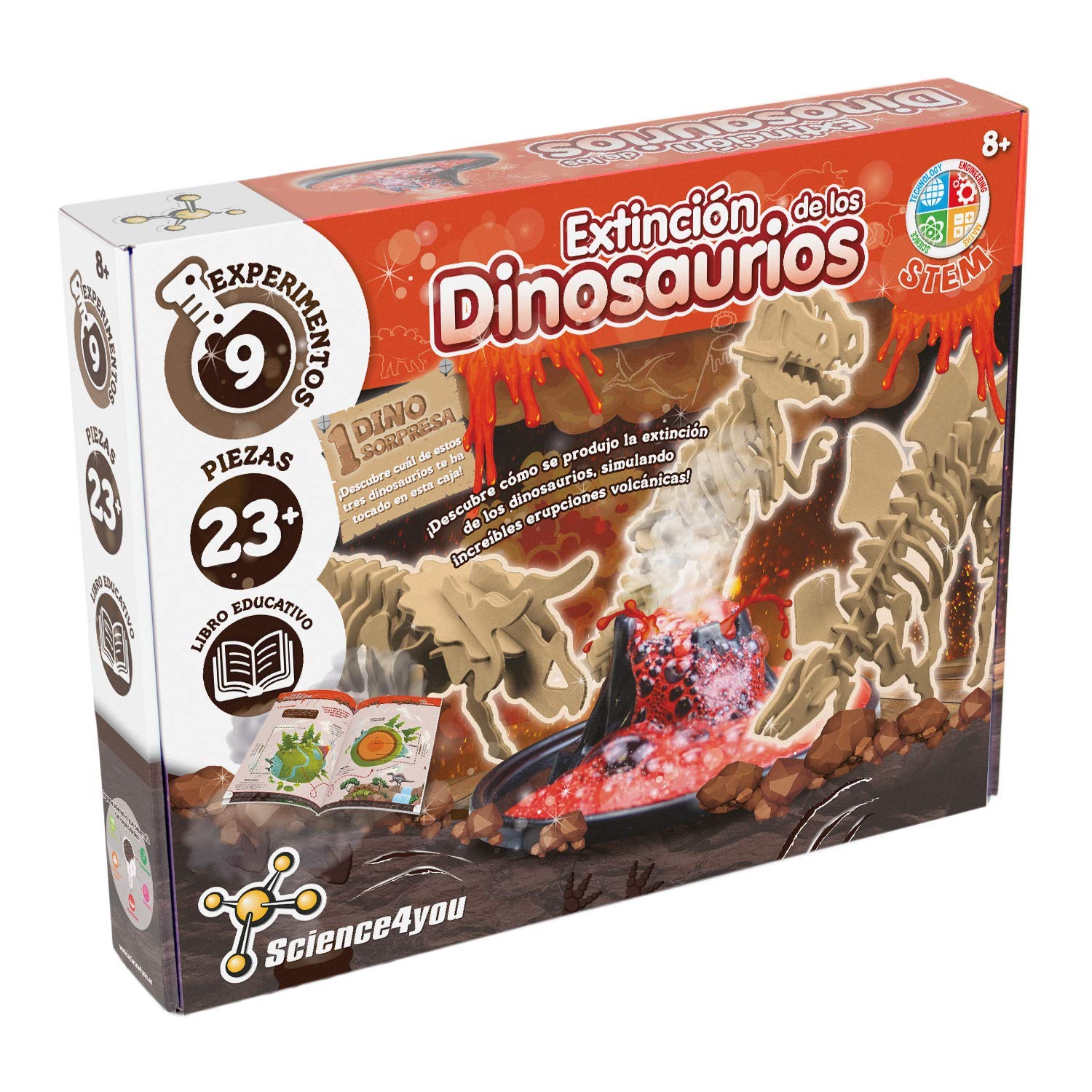 Science4you -Extinction Extinction, Educational Toy and Funny Original Gift with Dinosaurs and Volcanoes, Crafts for Children +8 Years, Multicolor (61506)