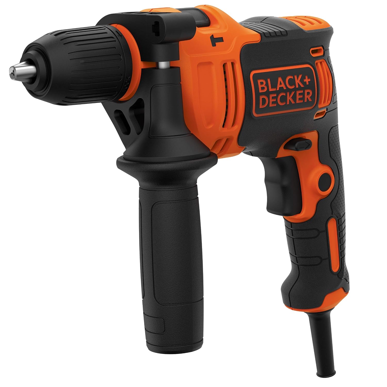 BLACK+DECKER BEH710K-QS Taladro Percutor con cable 710W, portabrocas 13mm, incluye 4 brocas y maletín