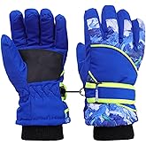 KorhLeoh Kids' Winter Ski Gloves Water-Repellent Non-Slip Windproof Snow Gloves Mittens for Boy Girl (for 4-7 Years)