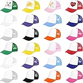 Koeilay 24 Pack Kids Trucker Hats, DIY Blank Sublimation Baseball Caps Adjustable Cool Summer Hats for Outdoor Sports Travel