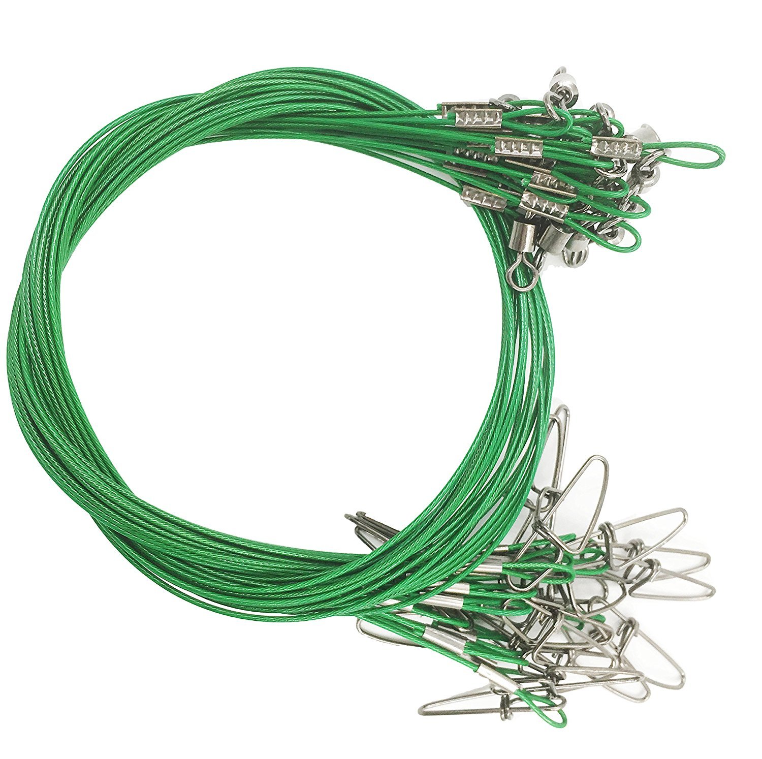 Fishing Wire Leader Trace 100LB: 20pcs Stainless Steel Pike Fishing Leader Line Rig