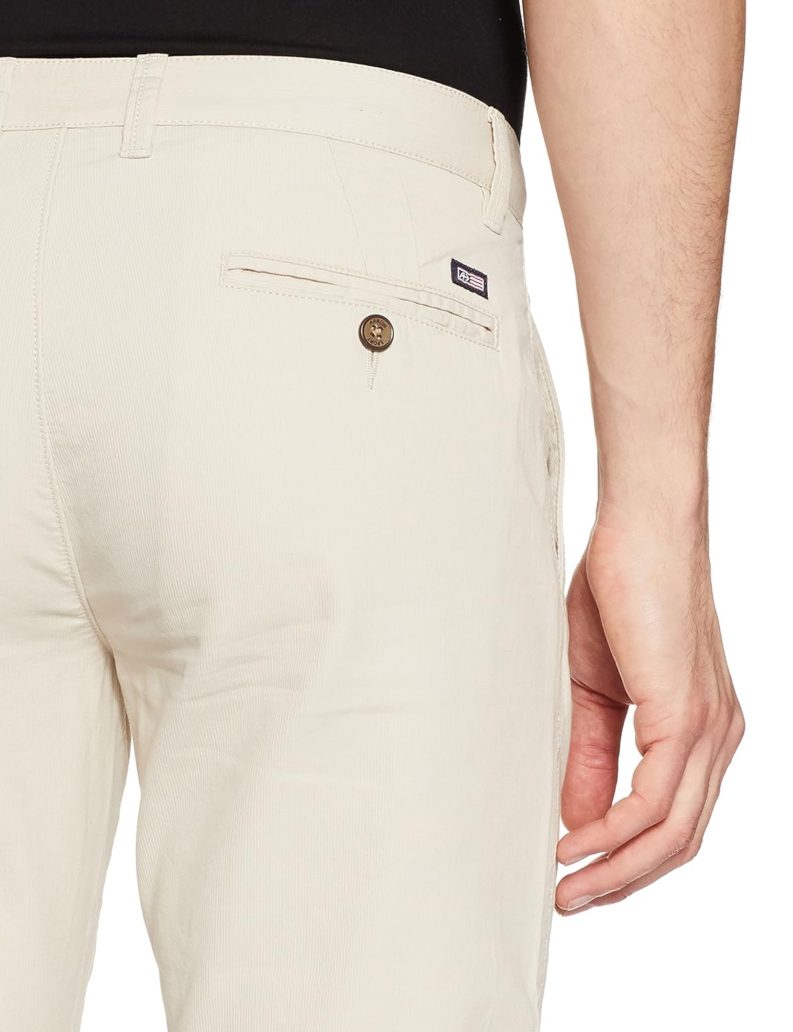 arrow sports men's straight fit cotton casual trousers