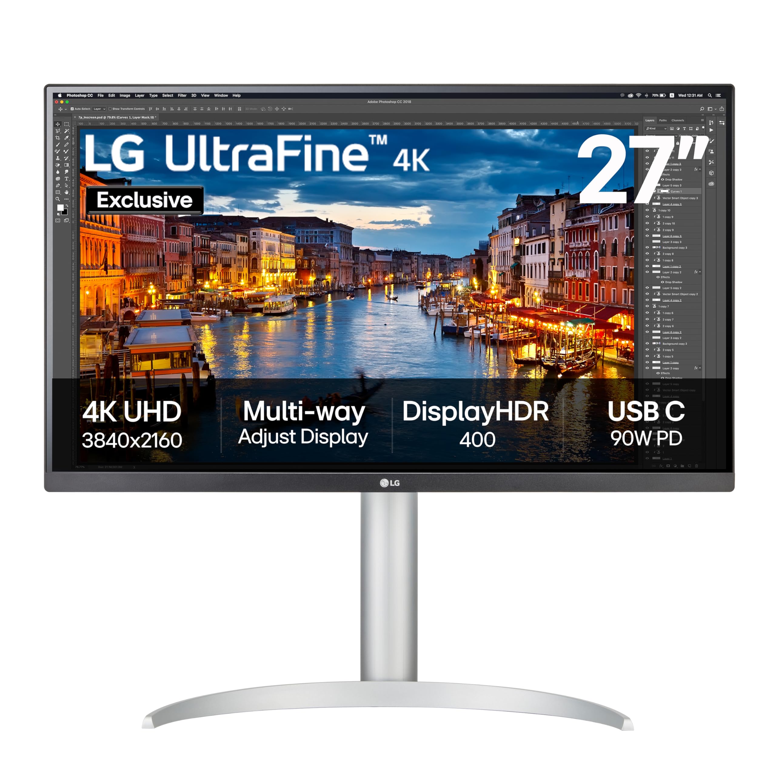 LG UltraFine™ 27UP85ZK-W Monitor (Excl.) | 27 inch 4K IPS, White/Silver