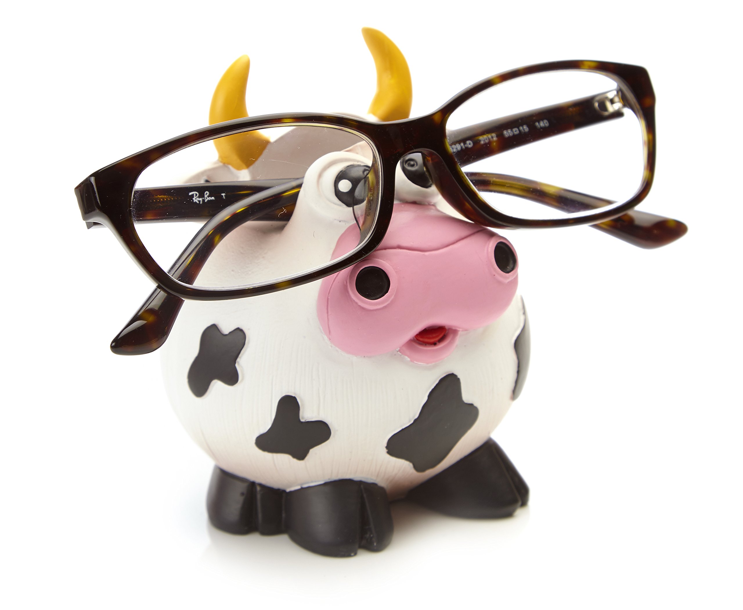 By-Bers funny hand painted eyeglasses holder in cow design, for children and the young at heart
