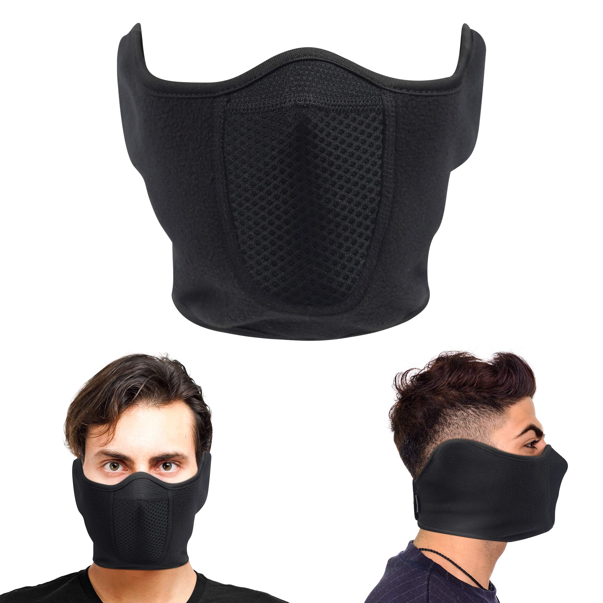 Oscenny Balaclava Half Face Mask Ski Mask Adjustable Hook and Loop Fasteners Windproof for Men Women Bike Motorbike Neck Warmers Winter Sports(Half-face)