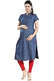 Mamma's Maternity Printed Denim Maternity Kurti