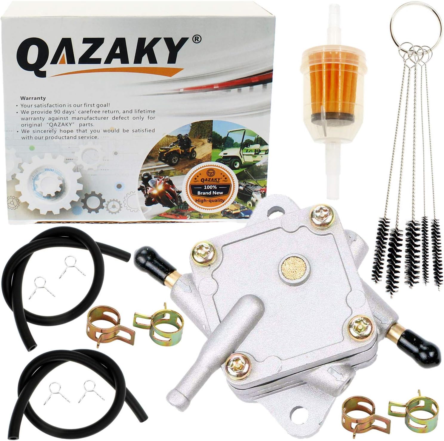 QAZAKY Fuel Pump Compatible with EZGO Golf Cart Club Car 295cc 350cc TXT Medalist Marathon Freedom Workhorse MPT RXV Shuttle ST 72021-G01 25683-G1 S-5147 S-5148 Gas 4-Cycle Robin Engine