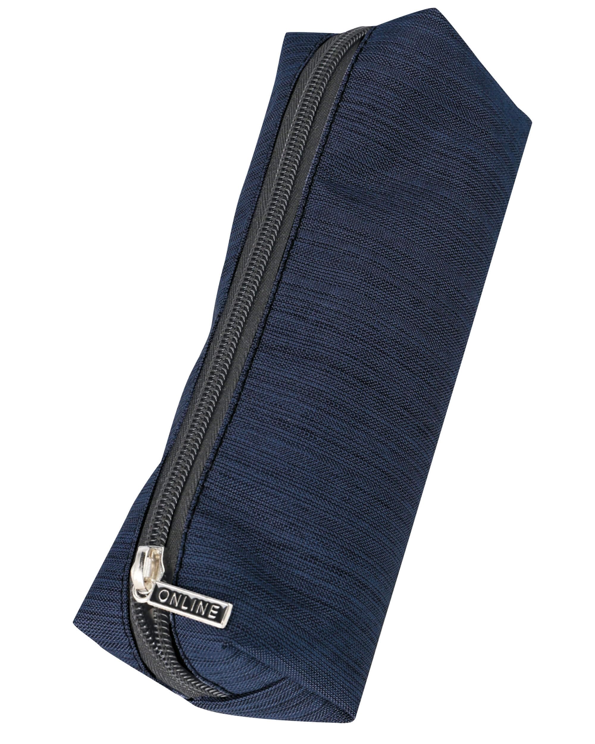 Online Pencil Case Blue, Large Capacity Storage Bag, Box with Zipper, Pen case for School, Stationary Organizer for Girls and Boys, Pen Pouch with one Compartment