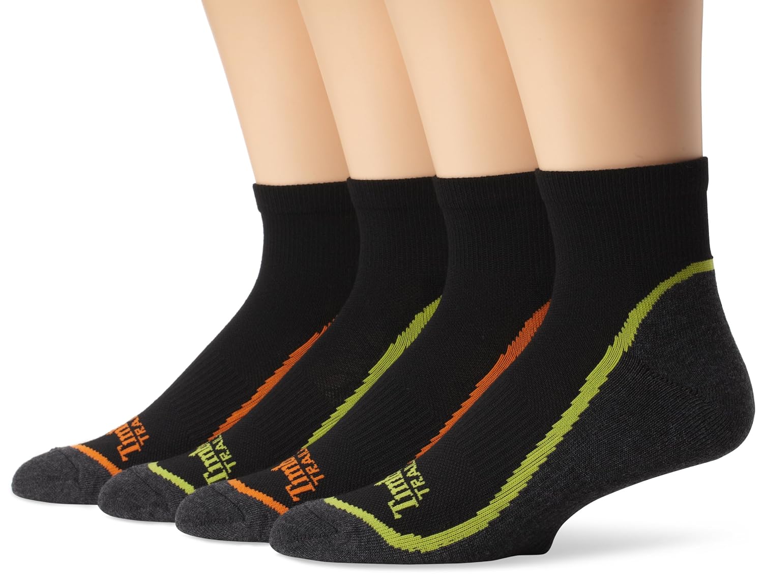 Timberland Men's 4 Pack Assorted Low Quarter Socks, Black/Multi, 912