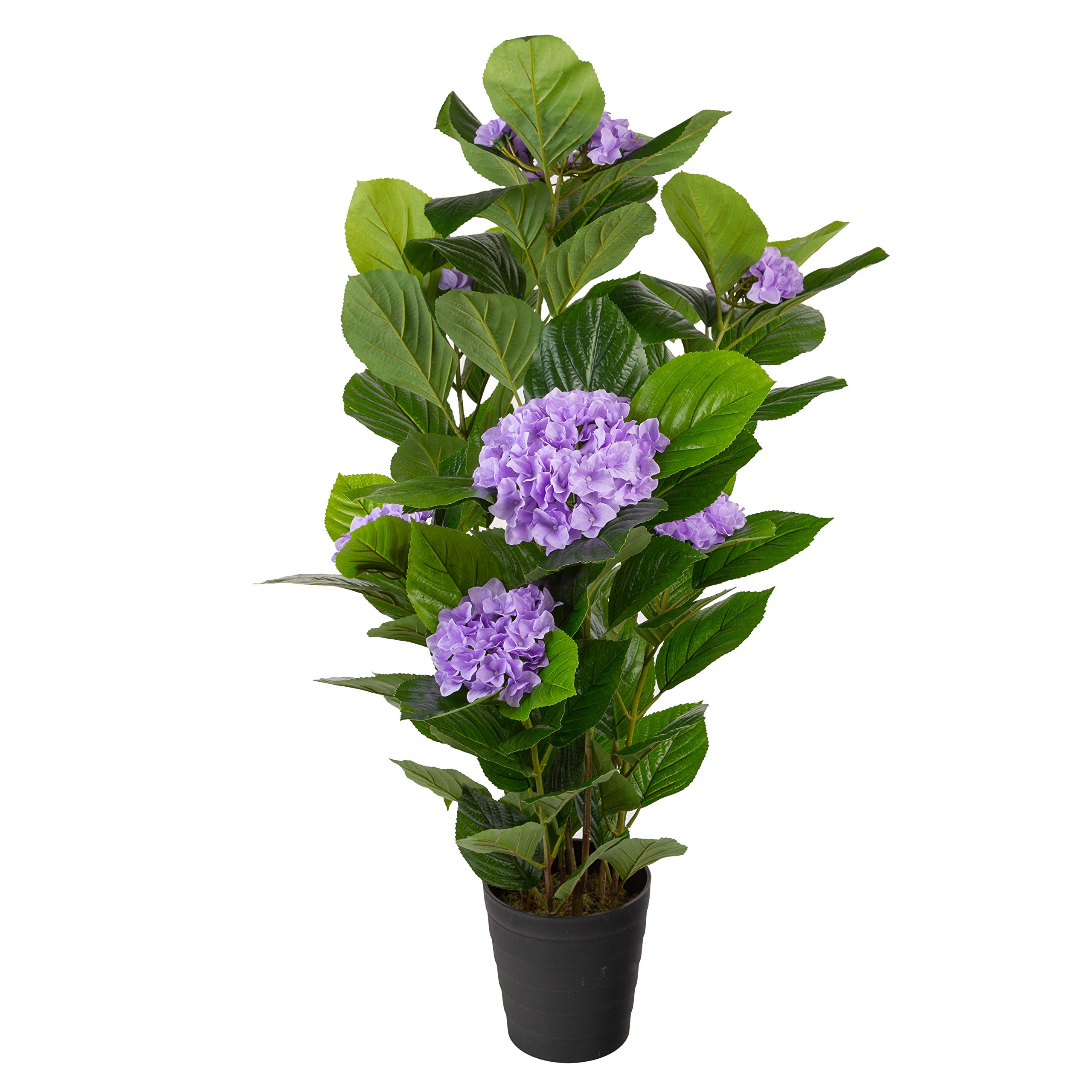 Closer2Nature 4ft 3'' - Purple Hydrangea Plants - Artificial Plant; Faux Silk Flowers Indoor Plant Perfect for Home Decor - Kitchen, Lounge and Office