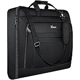 Garment Bags for Travel, Carry On Garment Bag for Business Trips with Shoulder Strap, Mancro Waterproof Foldable Luggage Hanging Suit Bags Gift for Men Women, 2 in 1 Suitcase for Coats, Suits (Black)