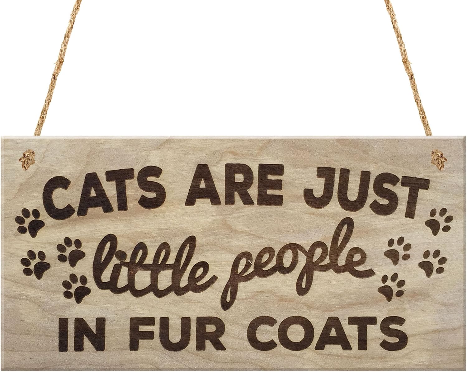 Red Ocean Cats Are Just Little People In Fur Coats Plaque Wooden Hanging Sign Cat Lover Kitty Lovers Paw Print Gift - Image 3