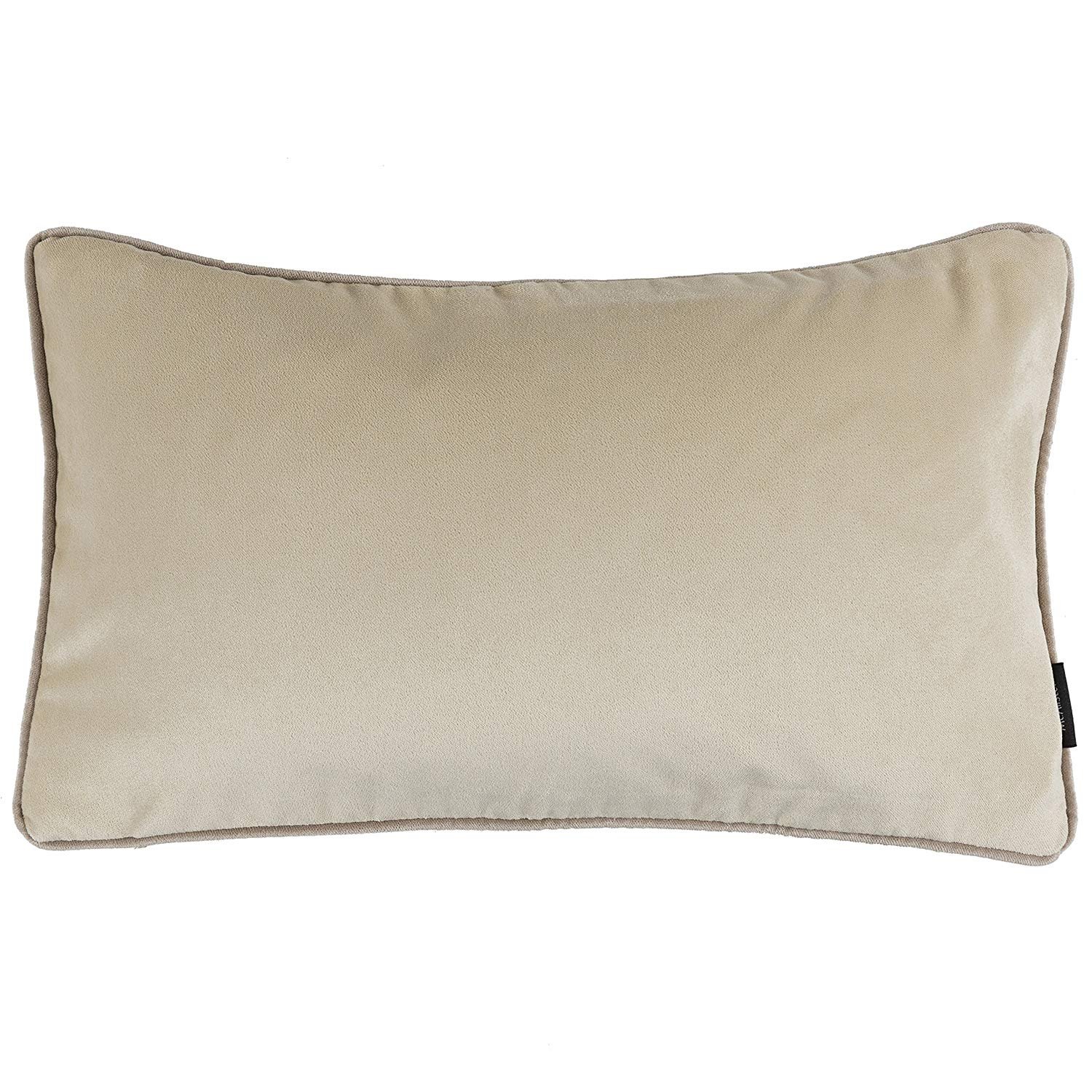 McAlister Textiles Matt Velvet Piped Cushion Covers - Champagne Gold 60x40 Cm - 24x16 Inches - Plush Decorative Throw Pillows Machine Washable & Fade Resistant