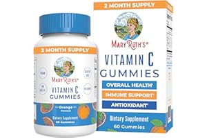 MaryRuth Organics Vegan Vitamin C Gummies | 2 Month Supply | Immune Support Supplement for Adults & Kids | Chewable Vitamin C Gummy Vitamins | Non-GMO | Pectin Based | 60 Count