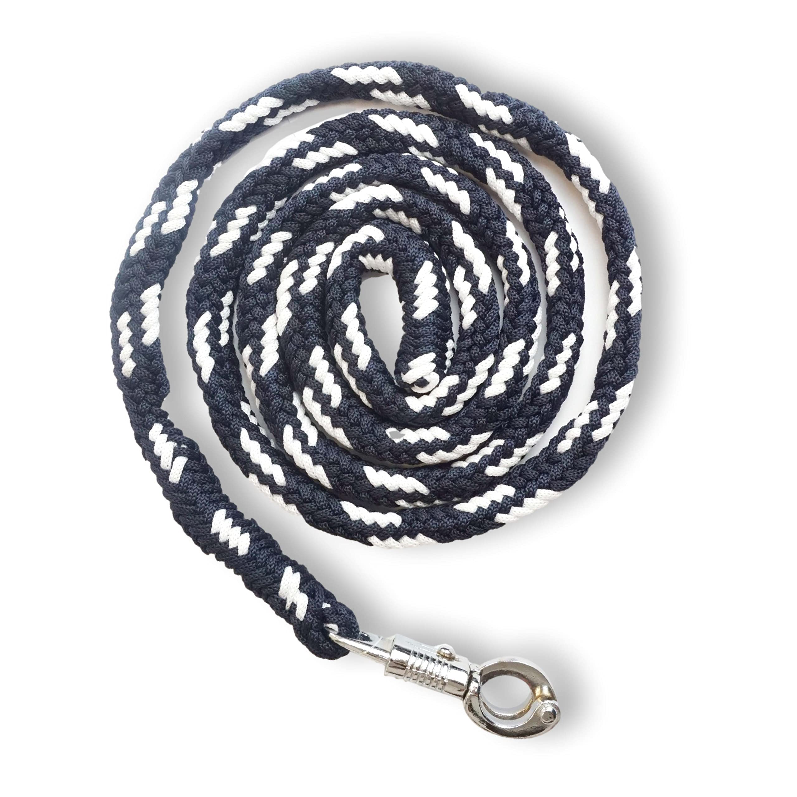 Lead Rope Horse Tie Rope for Horses with Sturdy Panic Hook Length 2 m Many Colours (Navy Blue/White)