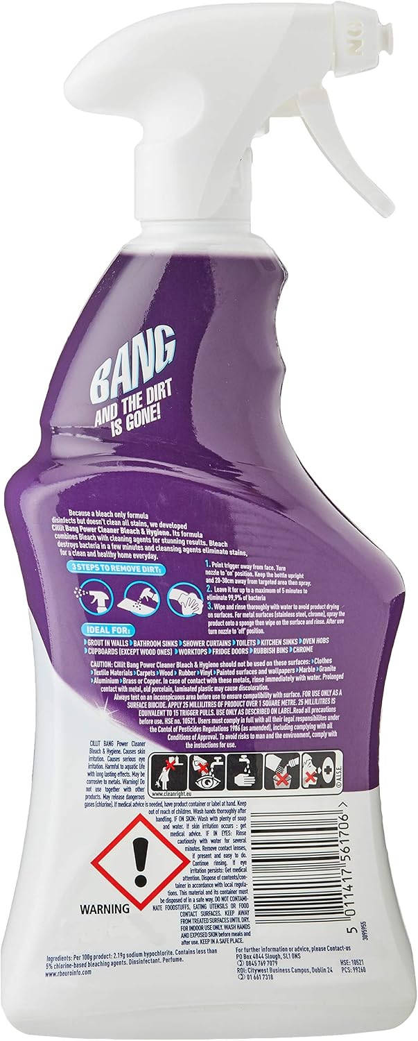 Cillit Bang Bleach and Hygiene Spray Cleaner 750 ml, 750 ml (Pack of 1) - Image 3