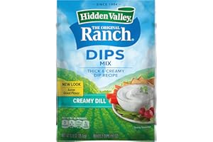 Hidden Valley Dips Mix, Harvest Dill .9 Oz Packets (Pack of 6)