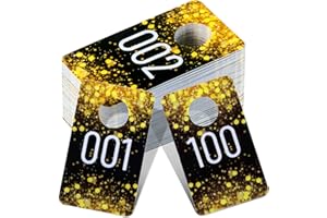 Jetec Live Plastic Number Tags, Consecutive Reusable Normal and Mirrored Image Number Tags for Live Coat Room Hanger Cards