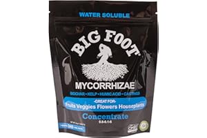 Big Foot Mycorrhizae Water Soluble Concentrate for New and EXISTING Plants - Includes Worm Castings, Kelp, Azomite, Biochar, 