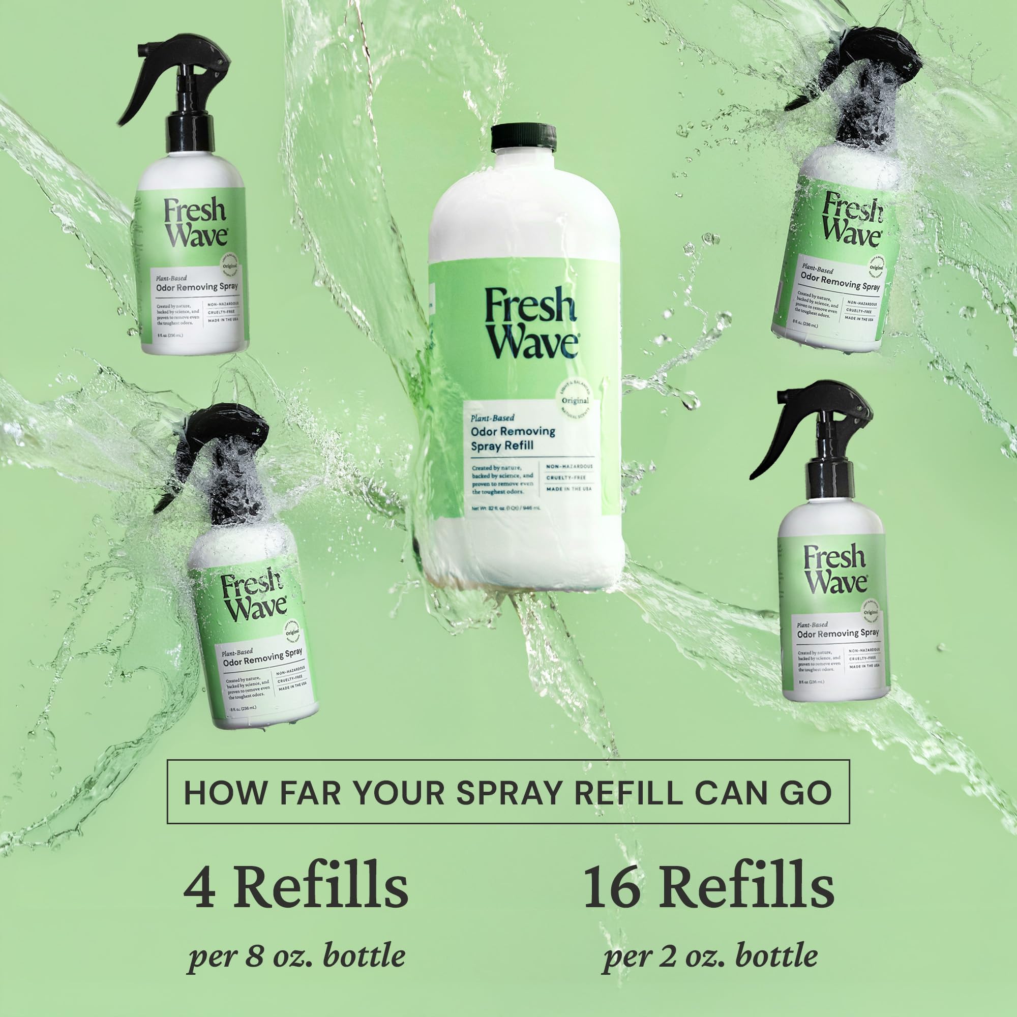 Fresh Wave Original Scent Odor Eliminator Spray & Air Freshener Refill, 32 fl. oz.