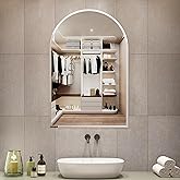 Arched Bathroom Mirror, 24X36 inch Arched Frameless Mirror, Arch Wall Mirror,Frameless Mirrors for Bathroom,Beveled Bathroom Mirror.