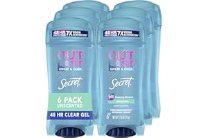 Secret Antiperspirant Deodorant for Women, Unscented, Clear Gel, Outlast Xtend, 2.6 Oz (Pack of 6) (Packaging May Vary)