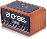 Roxel Nod Bedside Radio DAB/DAB+ FM Alarm Clock QI Wireless Charging Walnut view 3