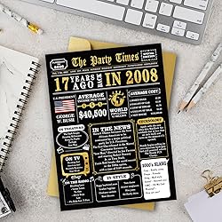 MOROLURU Jumbo 17th Birthday Card, Happy 17th