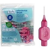 TePe Original Interdental Brush, Pink, for Cleaning Teeth Gaps, 20pcs | Reusable soft dental brushes. Color-coded sizes target plaque in tooth gaps, braces &amp; implants to support better gum health.