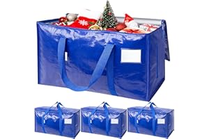 TICONN 4 Pack Extra Large Moving Bags with Zippers & Carrying Handles, Heavy-Duty Storage Tote Moving Boxes for Space Saving