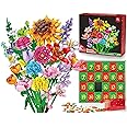 2025 Christmas Advent Calendar - 24 Days Flower Bouquet Building Blocks Countdown, Suitable for Holiday Occasions, Ideal for 