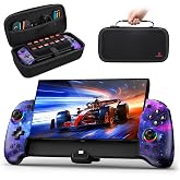 NexiGo Hall Effect Gripcon with Carrying Case for Switch 2, 4K HDMI Output for TV Mode, Handheld Controller w/ Hall Sensing Joysticks &amp; Triggers, RGB Lights, Mapping, 6-Axis Gyro, Turbo, Cosmic Nebula