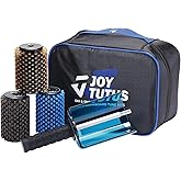 JOYTUTUS Ski Roto Brush Kit with Quick-Change Axle - 100mm Wide 3-Pack Professional Brushes (Brass, Horse Hair, Nylon) for Ski & Snowboard Waxing