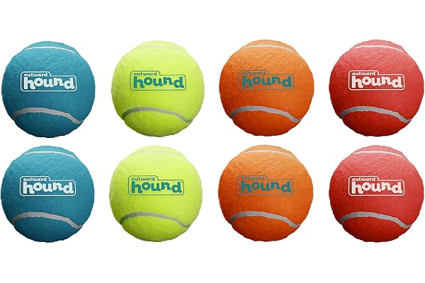 Outward Hound Squeaker Ballz – Squeaky Tiny Tennis Balls for Small Dogs Under 15 lbs, Fetch & Training, X-Small (1.5"), 8-Pac