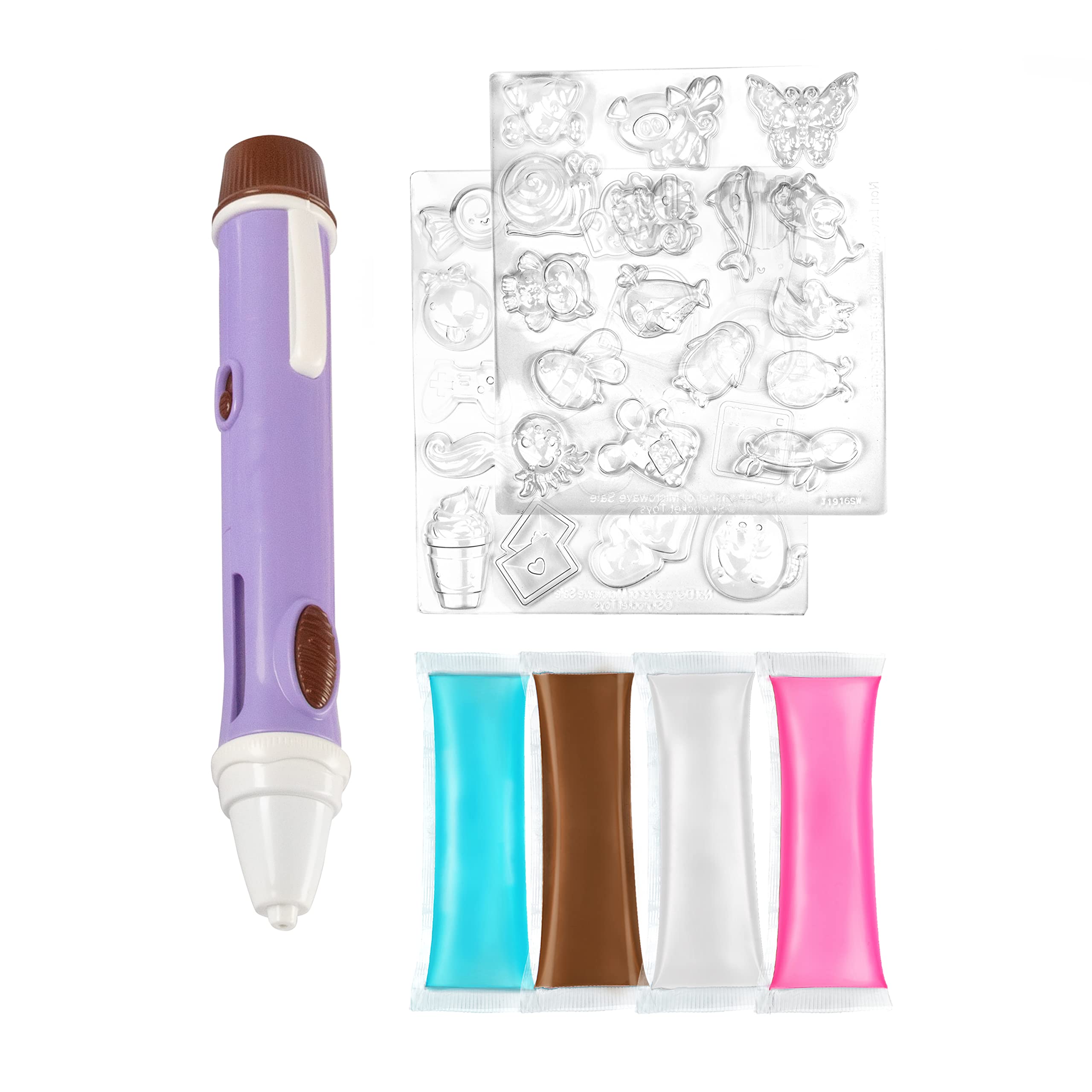Chocolate Pen Real Cooking and 4 Bars of Candy Chocolate, Kids Crafting Baking Kits, Draw in Chocolate and DIY Your Own Baking Creations!