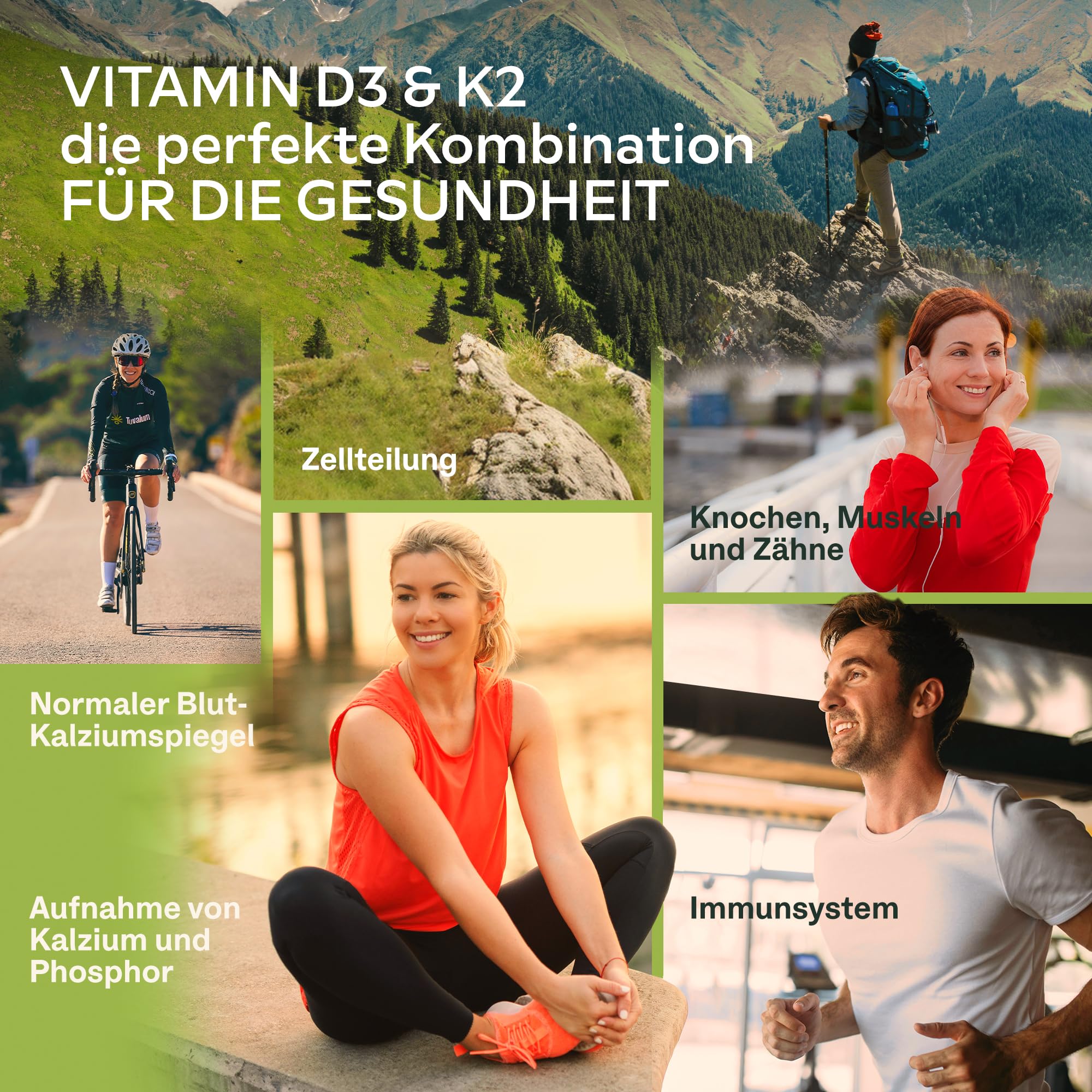 Vitamin D3 K2 hochdosiert mit nativem Olivenöl - Vitamin D 2000 IE + Vitamin K2 MK7 100μg - Sonnenvitamine Vitamin D K2 GMO-, gluten- und laktosefrei 180 Vitamin D3 K2 Kapseln hochdosiert 3