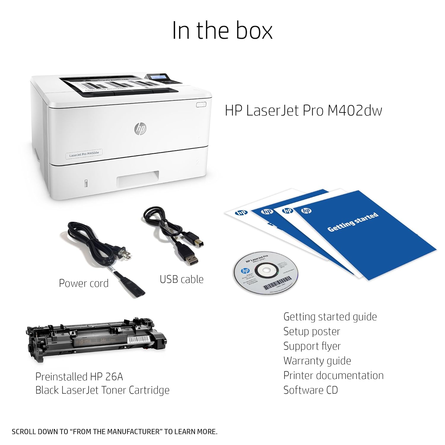 Amazon.com: HP LaserJet Pro M402dw Wireless Monochrome Printer, Amazon Dash  Replenishment ready