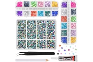 ASTARON Colorful Resin Rhinestones for Crafting, 2mm-6mm Mixed Flatback Resin Gemstones for Crafts Gems Bulk Jelly AB Bedazzl