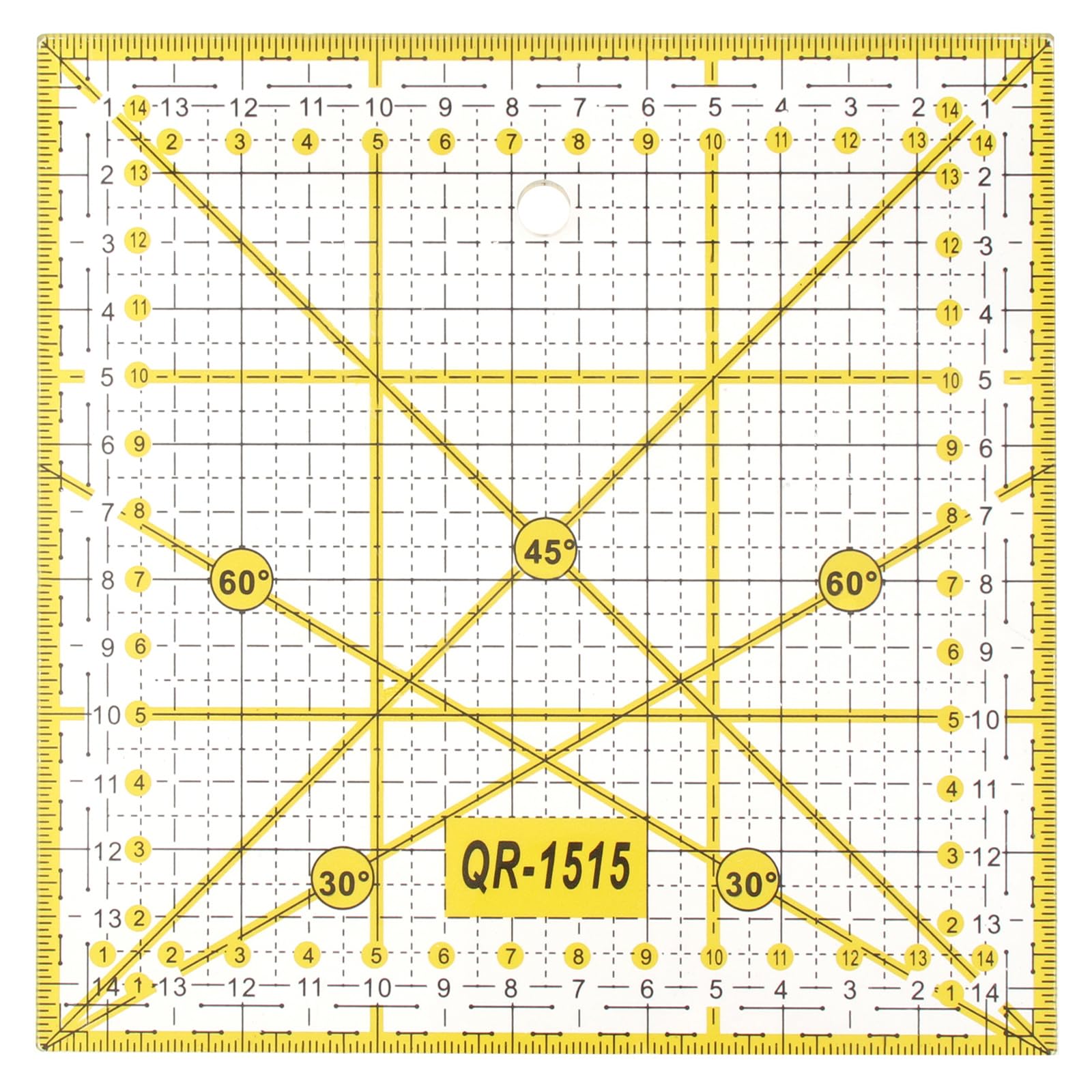 Smgda Quilting Ruler 15x15 cm with Double Colored Grid Lines Acrylic Quilters' Ruler Fabric Cutting Ruler Template for Easy Precision Cutting, Centimeter Square for Quilting, Sewing & Crafts