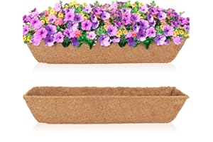 HFHOME 2Pcs 24" Trough Coco Fiber Replacement Liner, 24 inch Window Deck Coco Replacement Liners for Window Box