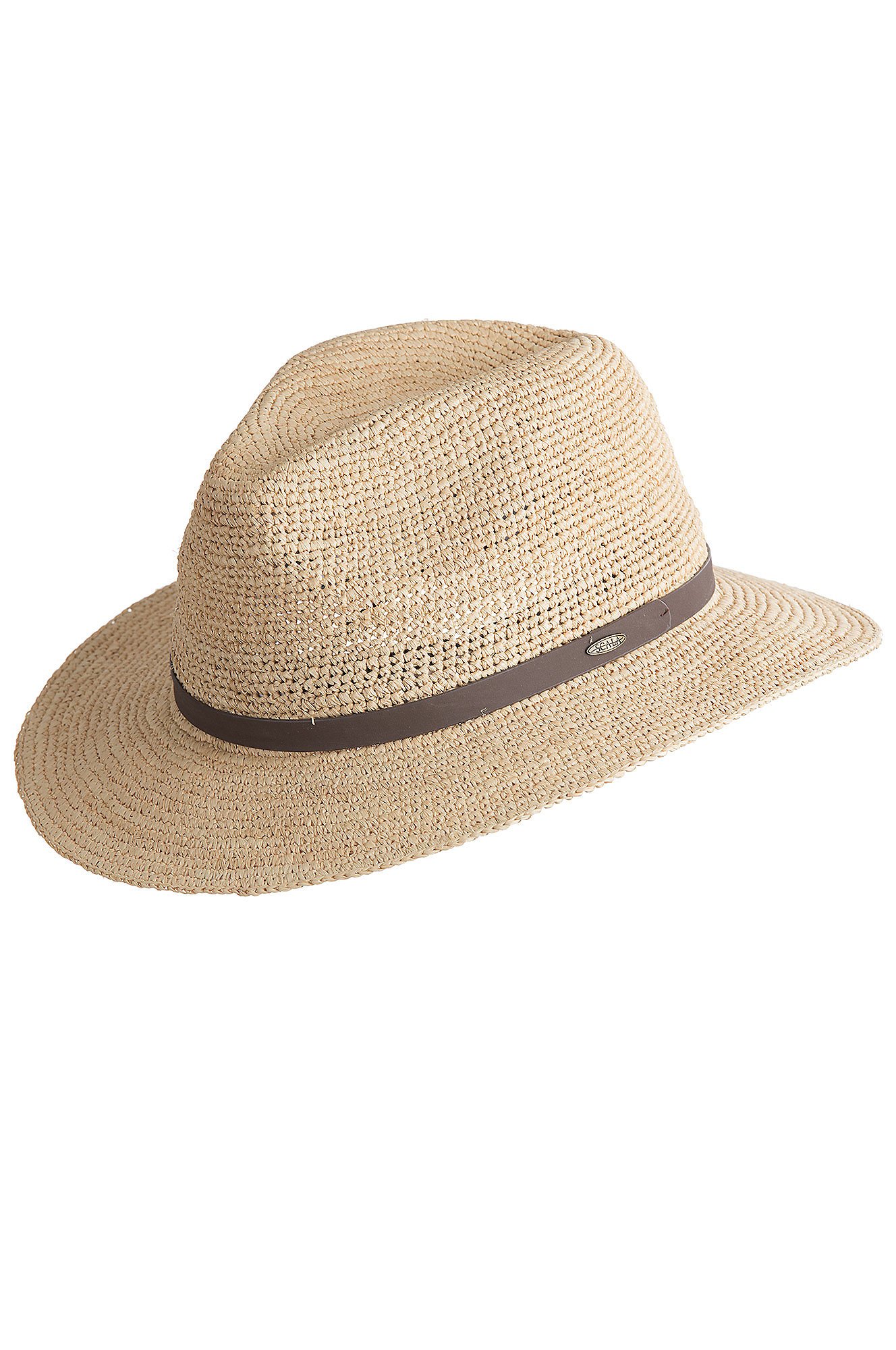 Scala Men's Fine Crochet Raffia Safari 