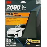 3M Wetordry Sandpaper, 32044, 2000 Grit, 9 inch x 11 inch, 5 Sheets Per Pack