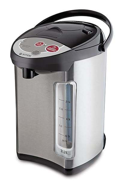 VITEK Stainless Steel Thermopot (Airpot Flask) 3.2 L with Keep Warm Function with Dual Water Dispensing System Pump (Manual & Automatic)