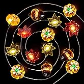 BlcTec Thanksgiving Decorations 12.8FT 40 LED String Lights with Acorn, 3D Pumpkins & Maple Leaves, Battery Operated Fall Fairy Lights with Timer for Indoor Outdoor Thanksgiving Decor