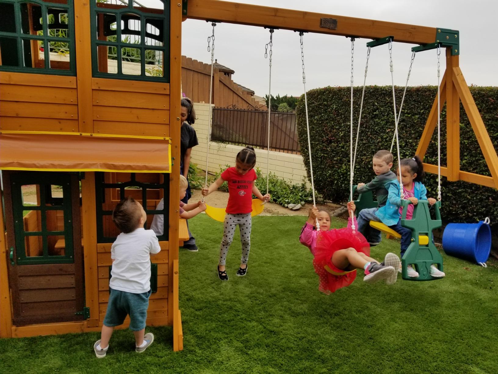 87/mo Finance KidKraft Cloverdale Cedar Wood Swing Set / Playset