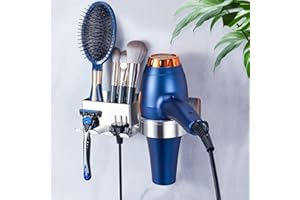 YAYINLI Hair Dryer Holder - Wall Mounted Blow Dryer Organizer, Stainless Steel Adhesive Hanger, Salon Storage