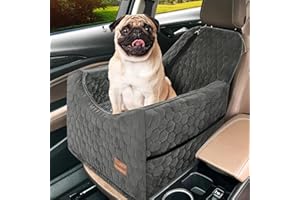 Zxyculture Dog Car Seat for Small Dogs, Dog Booster Car Seats for Dogs Under 30 lbs, Elevated Pet Car Seat with Storage Pocke
